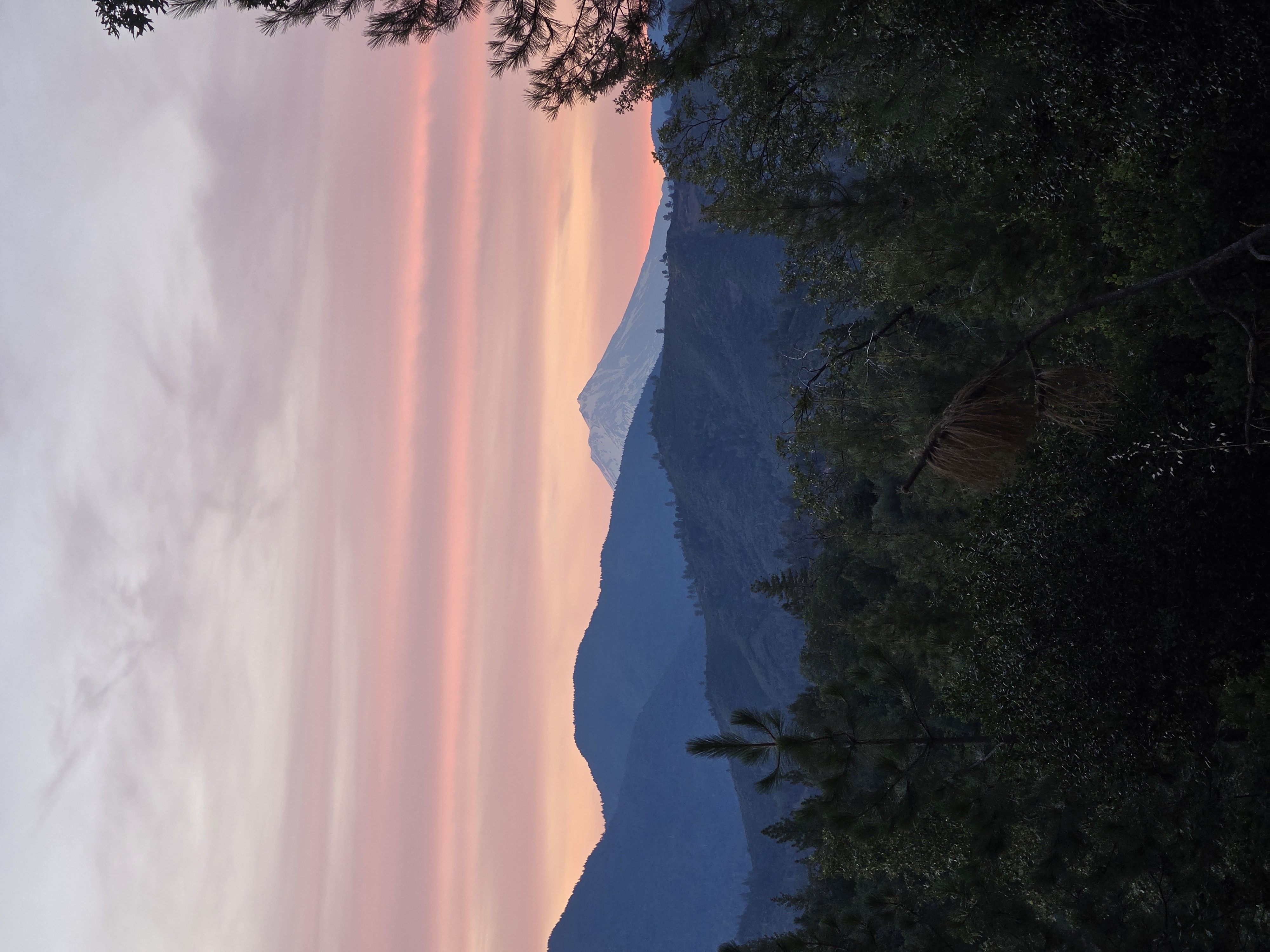 Mountains at sunset from the property